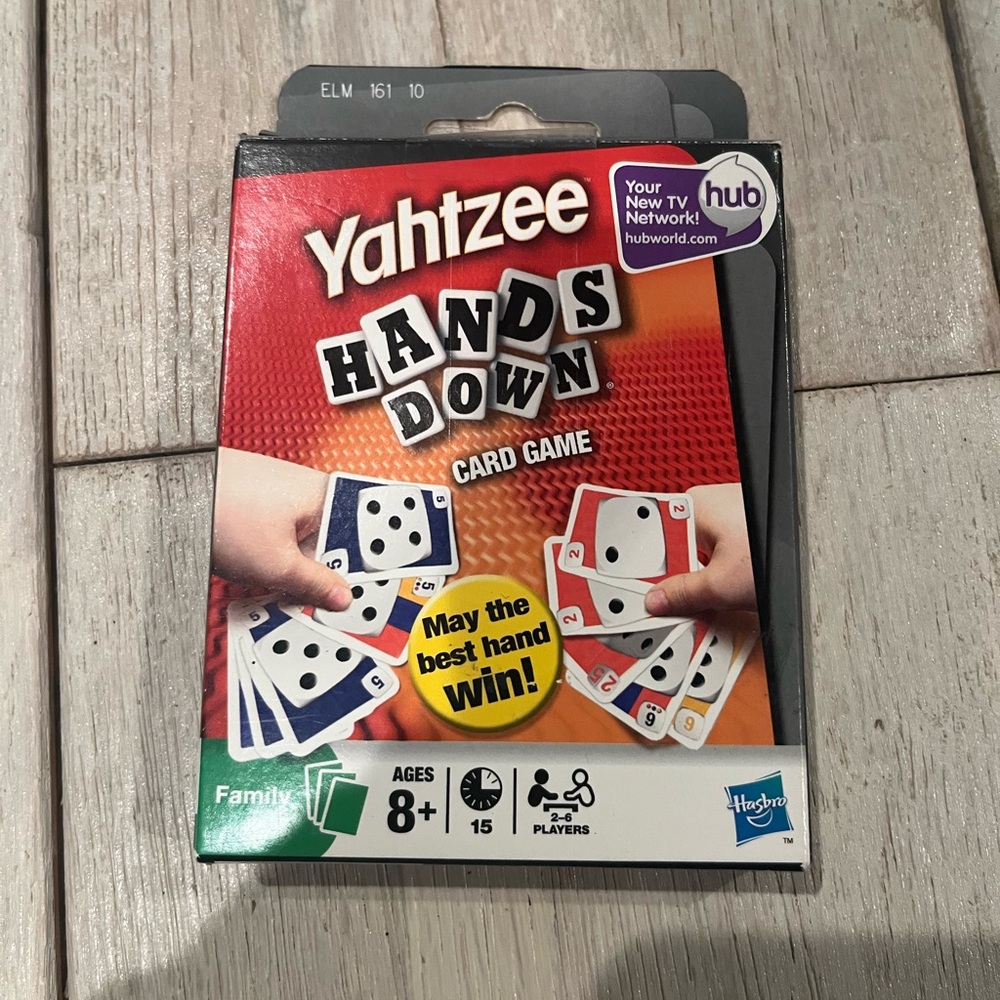 Yahtzee Hands Down Hasbro Card Game Ages 8+ Open Box but Sealed Cards